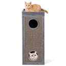 39 Inch Tall Cat Condo with Scratching Posts and 3 Hideaways and 4 Soft Plush Cushions by LJGDeals