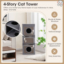 39 Inch Tall Cat Condo with Scratching Posts and 3 Hideaways and 4 Soft Plush Cushions by LJGDeals
