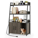 Cat Litter Box Enclosure with Storage Shelves and Scratching Pad by LJGDeals