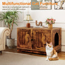 Cat Litter Box Enclosure Furniture Indoor Wooden Cat House End Side Table Nightstand by LJGDeals