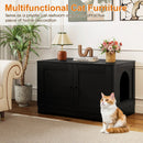 Cat Litter Box Enclosure Furniture Indoor Wooden Cat House End Side Table Nightstand by LJGDeals