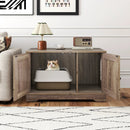 Cat Litter Box Enclosure Furniture Indoor Wooden Cat House End Side Table Nightstand by LJGDeals