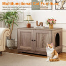 Cat Litter Box Enclosure Furniture Indoor Wooden Cat House End Side Table Nightstand by LJGDeals