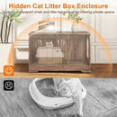 Cat Litter Box Enclosure Furniture Indoor Wooden Cat House End Side Table Nightstand by LJGDeals