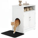 Cat Litter Box Enclosure Wooden Hidden Pet Washroom Furniture-White by LJGDeals