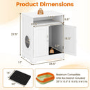 Cat Litter Box Enclosure Wooden Hidden Pet Washroom Furniture-White by LJGDeals