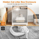 Cat Litter Box Enclosure Wooden Hidden Pet Washroom Furniture-White by LJGDeals
