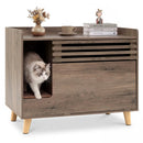 Cat Litter Box Enclosure with Flip-down Opening Door and Scratching Mat by LJGDeals