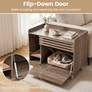 Cat Litter Box Enclosure with Flip-down Opening Door and Scratching Mat by DirectDeals