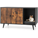 Cat Litter Box Enclosure with Double Door Cabinet by LJGDeals