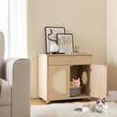 Cat Litter Box Enclosure with Sisal Scratching Doors and Storage-Natural by LJGDeals