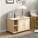 Cat Litter Box Enclosure with Sisal Scratching Doors and Adjustable Metal Feet-Natural by LJGDeals
