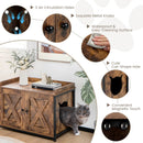 Cat Litter Box Enclosure with Double Doors and Adjustable Footpads-Brown by LJGDeals