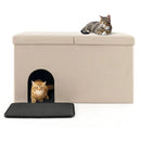 Cat Litter Box Enclosure Hidden Furniture with Urine Proof Litter Mat by LJGDeals