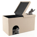 Cat Litter Box Enclosure Hidden Furniture with Urine Proof Litter Mat by LJGDeals