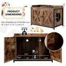 Cat Litter Box Enclosure with Double Doors and Adjustable Footpads-Brown by LJGDeals