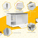 Cat Litter Box Enclosure with Removable Cushion and Front Open Door-White by LJGDeals