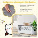 Cat Litter Box Enclosure with Removable Cushion and Front Open Door-White by LJGDeals