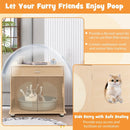 Cat Litter Box Enclosure with Sisal Scratching Doors and Storage-Natural by LJGDeals
