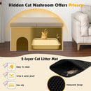Cat Litter Box Enclosure Hidden Furniture with Urine Proof Litter Mat by LJGDeals