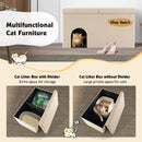 Cat Litter Box Enclosure Hidden Furniture with Urine Proof Litter Mat by LJGDeals