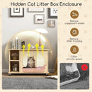 Cat Litter Box Enclosure with Sisal Scratching Doors and Adjustable Metal Feet-Natural by LJGDeals