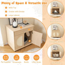 Cat Litter Box Enclosure with Sisal Scratching Doors and Storage-Natural by LJGDeals