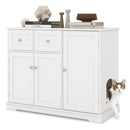 Cat Litter Box Enclosure with 2 Drawers and 3 Doors for Kittens and Adult Cats-White by LJGDeals