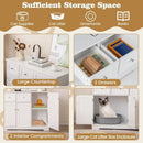 Cat Litter Box Enclosure with 2 Drawers and 3 Doors for Kittens and Adult Cats-White by LJGDeals