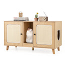 43 Inches Cat Litter Box Enclosure with Double Rooms and 2 Sisal Scratching Mats by LJGDeals