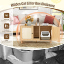 43 Inches Cat Litter Box Enclosure with Double Rooms and 2 Sisal Scratching Mats by LJGDeals