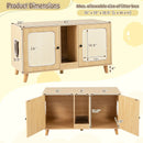 43 Inches Cat Litter Box Enclosure with Double Rooms and 2 Sisal Scratching Mats by LJGDeals