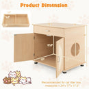 Cat Litter Box Enclosure with Sisal Scratching Doors and Storage-Natural by LJGDeals