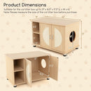 Cat Litter Box Enclosure with Sisal Scratching Doors and Adjustable Metal Feet-Natural by LJGDeals