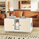 43 Inches Cat Litter Box Enclosure with Double Rooms and 2 Sisal Scratching Mats by LJGDeals