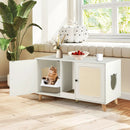 43 Inches Cat Litter Box Enclosure with Double Rooms and 2 Sisal Scratching Mats by LJGDeals
