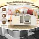 43 Inches Cat Litter Box Enclosure with Double Rooms and 2 Sisal Scratching Mats by LJGDeals