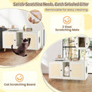 43 Inches Cat Litter Box Enclosure with Double Rooms and 2 Sisal Scratching Mats by LJGDeals