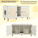 43 Inches Cat Litter Box Enclosure with Double Rooms and 2 Sisal Scratching Mats by LJGDeals