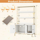 57 Inches Cat Litter Box Enclosure with Storage and Removable Scratcher by LJGDeals