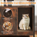 Cat Litter Box Enclosure with Storage Shelves and Scratching Pad