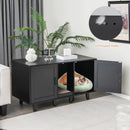 2-Door Cat Litter Box Enclosure with Winding Entry and Scratching Board by LJGDeals