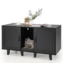 2-Door Cat Litter Box Enclosure with Winding Entry and Scratching Board by LJGDeals