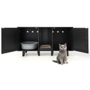 2-Door Cat Litter Box Enclosure with Winding Entry and Scratching Board by LJGDeals