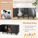 2-Door Cat Litter Box Enclosure with Winding Entry and Scratching Board by LJGDeals