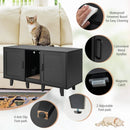 2-Door Cat Litter Box Enclosure with Winding Entry and Scratching Board by LJGDeals