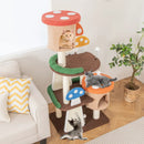 4-In-1 Cat Tree with 2 Condos and Platforms for Indoors-Multicolor by LJGDeals