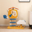 Indoor Small Aviation-themed Cat Tree Cat Tower with Helicopter Top Perch-Yellow by LJGDeals