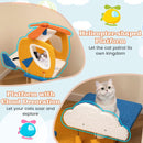 Indoor Small Aviation-themed Cat Tree Cat Tower with Helicopter Top Perch-Yellow by LJGDeals