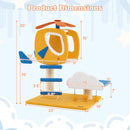 Indoor Small Aviation-themed Cat Tree Cat Tower with Helicopter Top Perch-Yellow